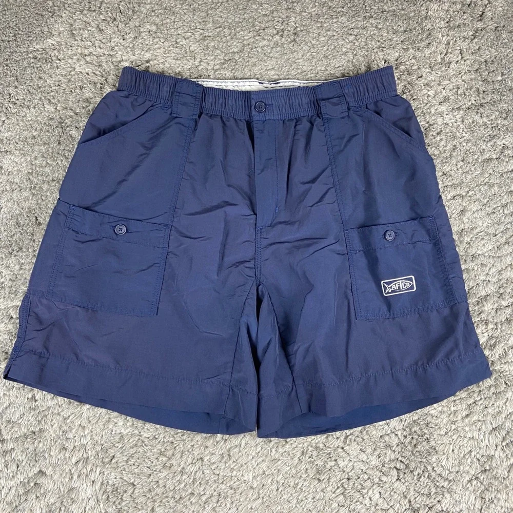 AFTCO Original Fishing Shorts Mens 36 Blue M01 Cargo Utility Angler Gorpcore